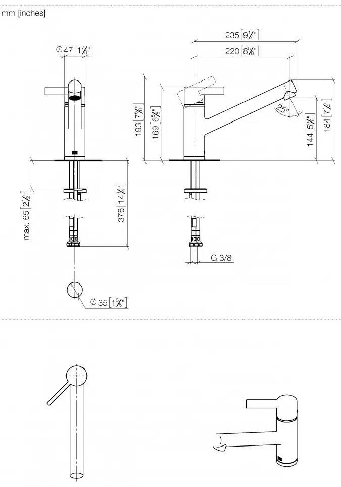 Dornbracht Eno - Drezová batéria stojanková, chróm 33800760-00