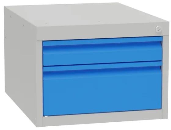 Závesný dielenský box na náradie KOVONA, 2 zásuvky, 350 x 480 x 610 mm