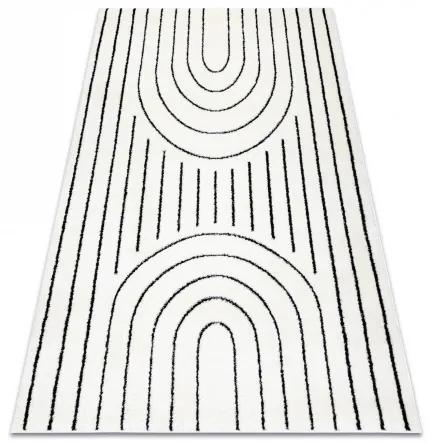 Moderný koberec MODE 8494 geometrická krémová / čierna Veľkosť: 120x170 cm