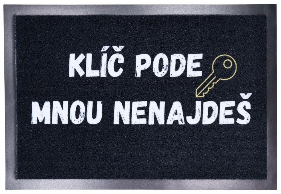Rohožka Kľúč podo mnou nenájdeš 40x60 cm, 40x60, čiernobiela, Mercury Flooring