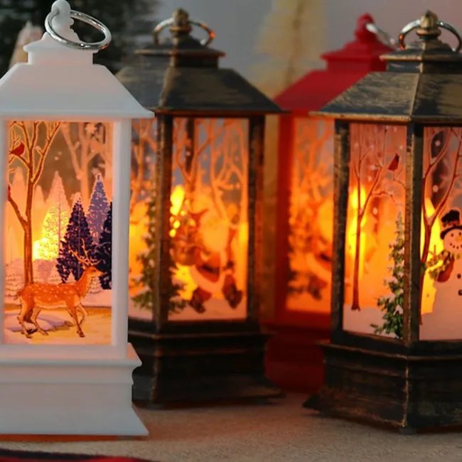 Sviatočný lampáš LED XB-001 červený