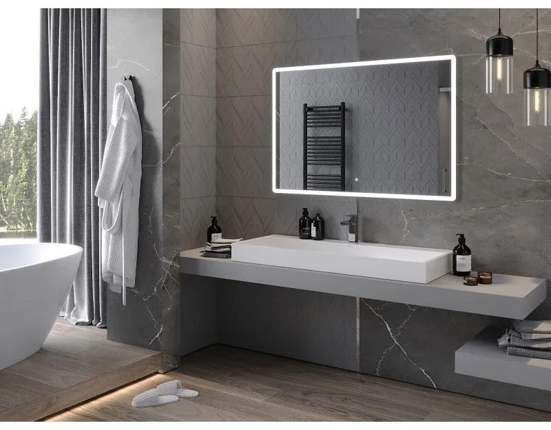 Mexen Navia, LED kúpeľňové zrkadlo s podsvietením 120 x 80 cm, 6000K, ochrana proti zahmlievaniu, 9803-120-080-611-00