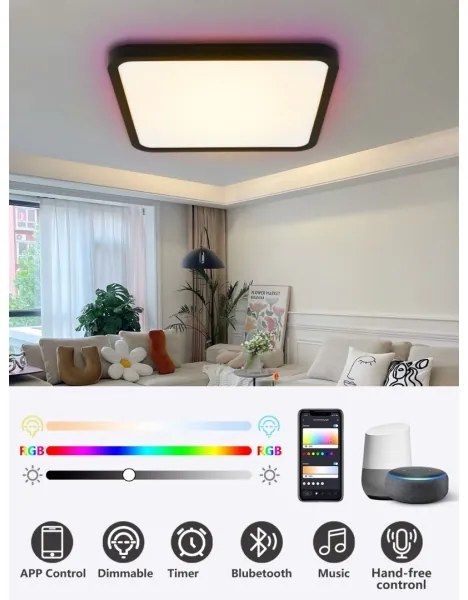 Immax NEO 07167-B40-LED RGBCCT Stmievateľné svietidlo 50W/230V Wi-Fi Tuya černá+DO