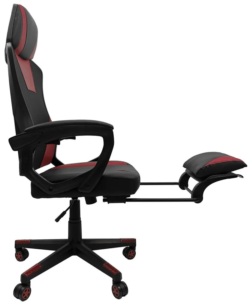 Herní židle s podnožkou KG100 černá/červená