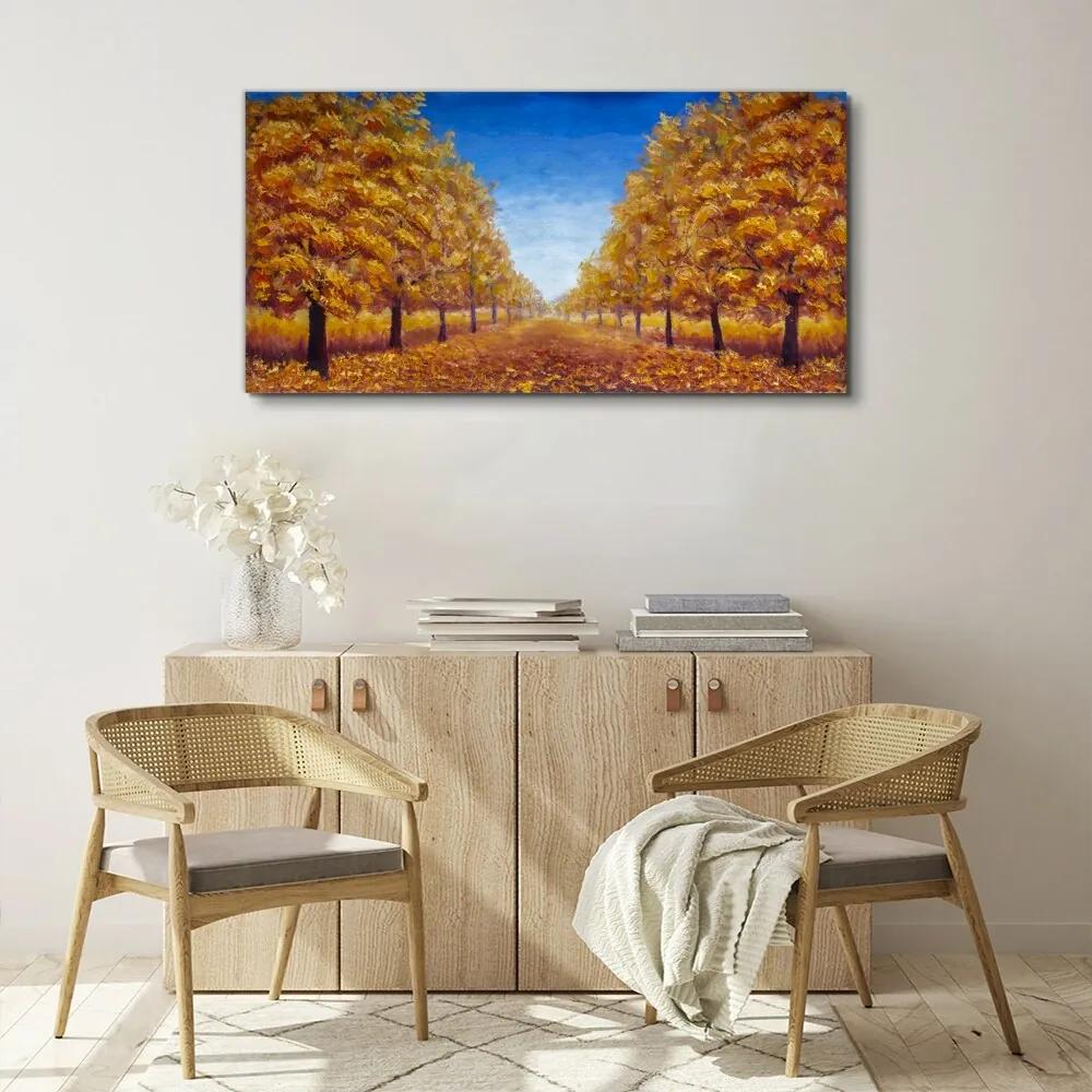 Obraz na plátne Jesenné maľba stromu
