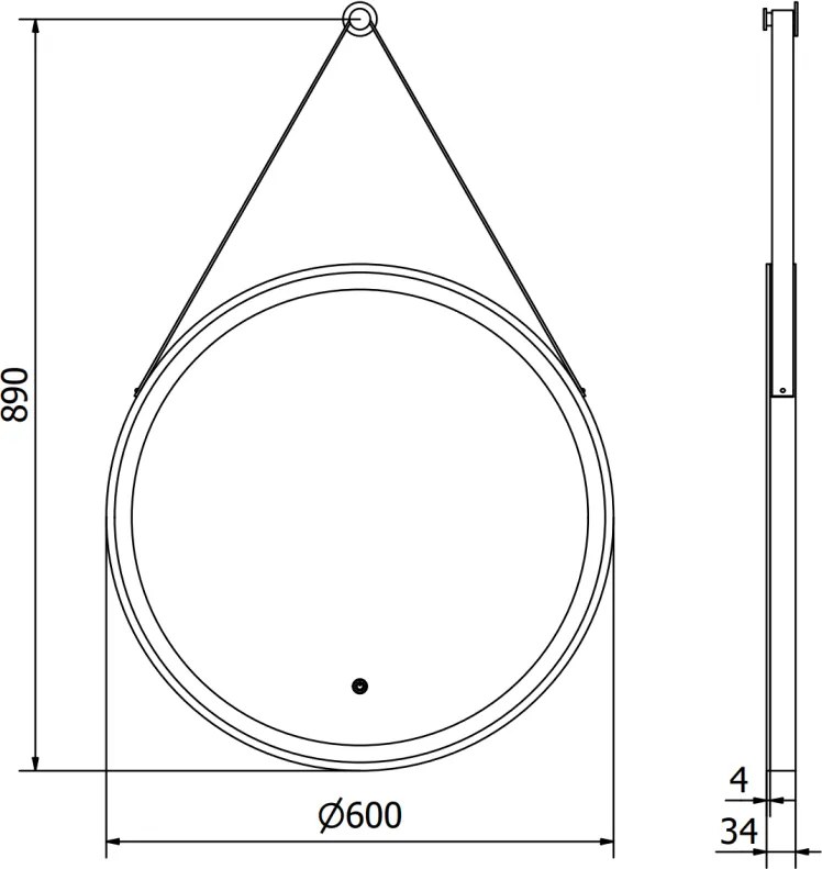 Mexen Reni, LED kúpeľňové zrkadlo s podsvietením 60x60 cm, 6000K, čierny rám, ochrana proti zahmlievaniu, 9812-060-060-611-70