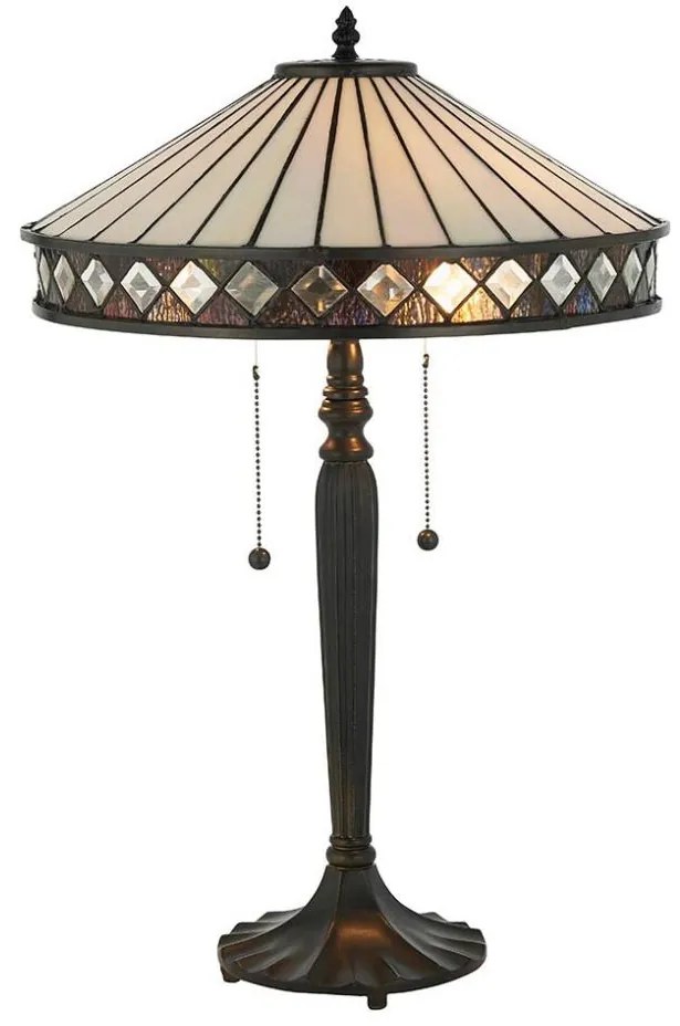 Endon 70935 - Stolová lampa Tiffany FARGO 2xE27/60W/230V priemer 41,5 cm