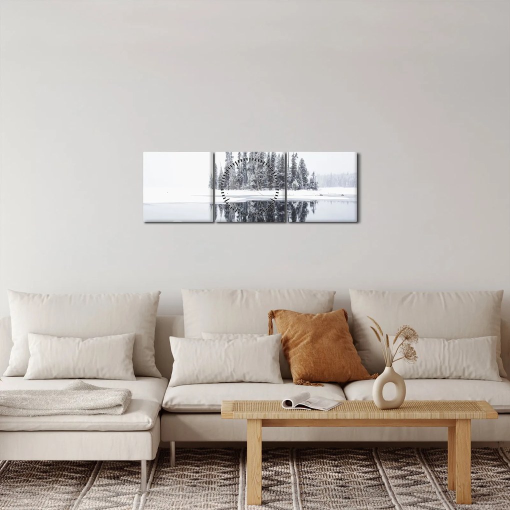 Obraz- Bolo bielo (s hodinami) (90x30 cm)