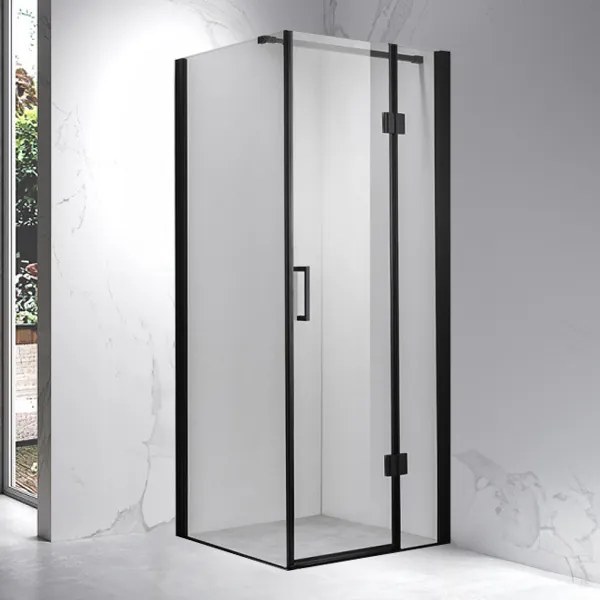 BPS-koupelny Štvorcový sprchovací kút ZES KZ1390B BL 90x90 čierna/transparent - bez vaničky