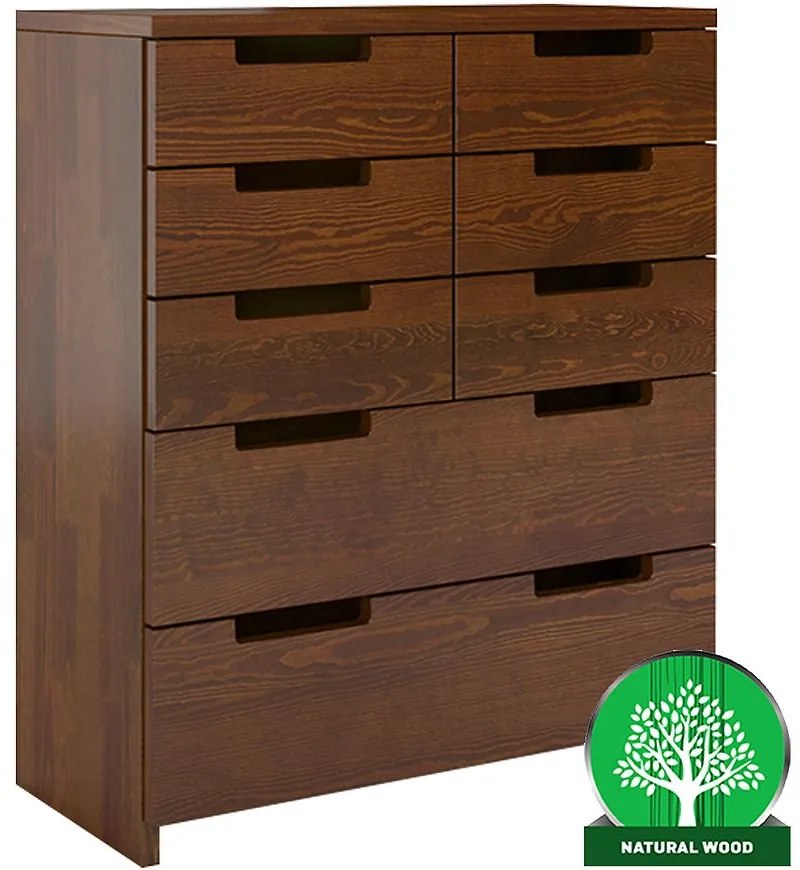 Komoda drevená borovica 8s Skandica Spectrum Orech