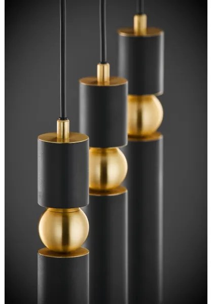 Jupiter 2004 - Luster na lanku ALAS 3xGU10/10W/230V čierna/zlatá