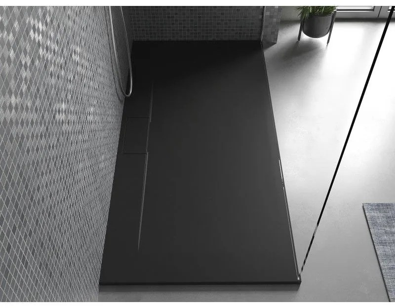 Mexen Egon, SMC obdĺžniková sprchová vanička 200 x 90 cm, čierna, 4R709020