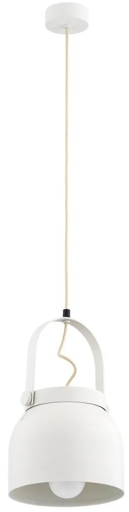 Argon 8280 - Luster na lanku LOGAN 1xE27/15W/230V pr. 20 cm biela