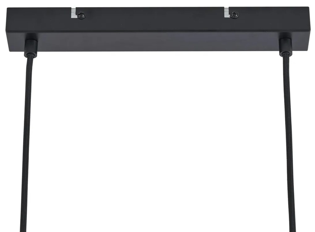 Inteligentné závesné svietidlo čierne s drevom a dymovým sklom 4-svetlá Vrátane WiFi A60 - Aleks