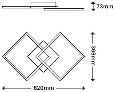 Stropná lampa otočná čierna FRAME LED 62 cm