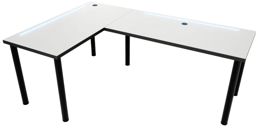Počítačový rohový stôl N, 200/135x73-76x65, čierna, ľavý