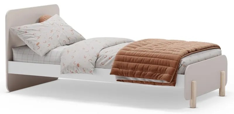 Krémová detská posteľ z borovicového dreva 90x190 cm Nora – Marckeric