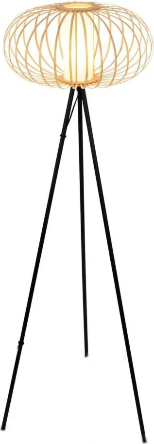 Briloner 1759011 - Stojacia lampa 1xE27/10W/230V bambus/čierna