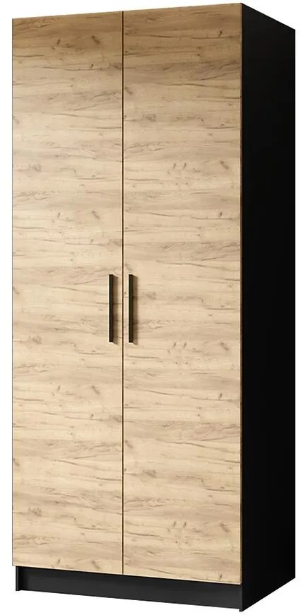 Skriňa Gold 2d Čierna/Dub Craft Zlatý