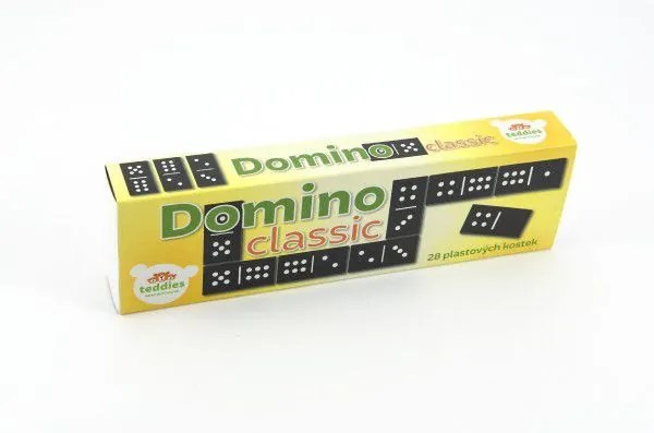 Domino Classic 28ks společenská hra plast v krabičce 21x6x3cm