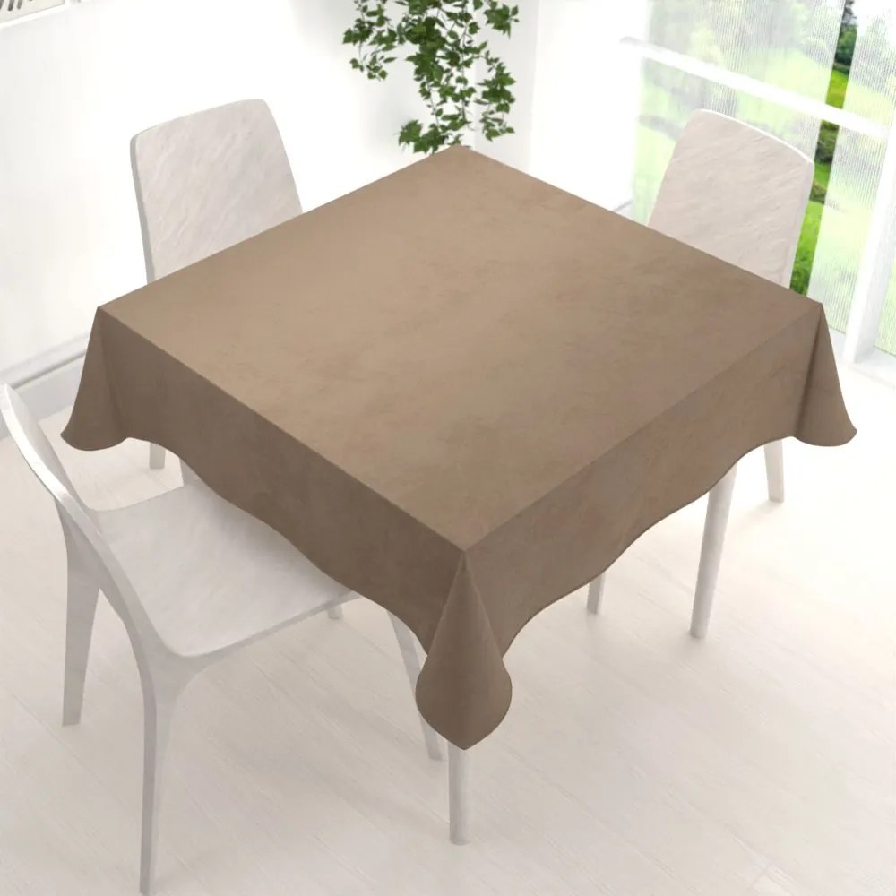 Biante Zamatový štvorcový obrus Velvet Prémium SVP-034 Kávovo hnedý 90x90 cm