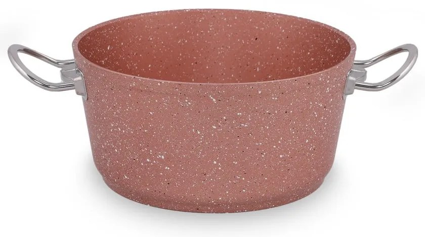 Ružový hliníkový hrniec s pokrievkou Güral Porselen Classic, ø 22 cm