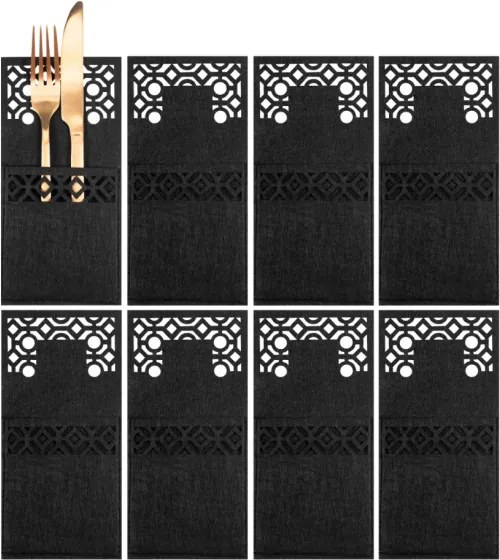 Vianočný obal na príbory KF357-4B čierny