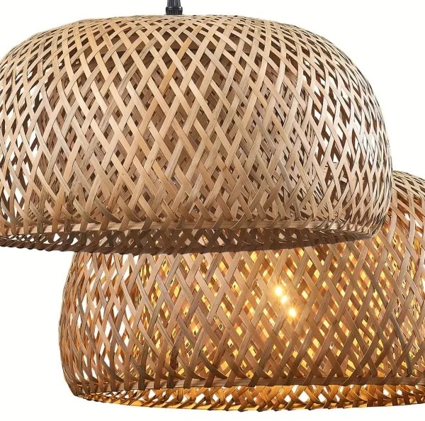 Luster na lanku KORFU 1xE27/20W/230V pr. 38 cm bambus