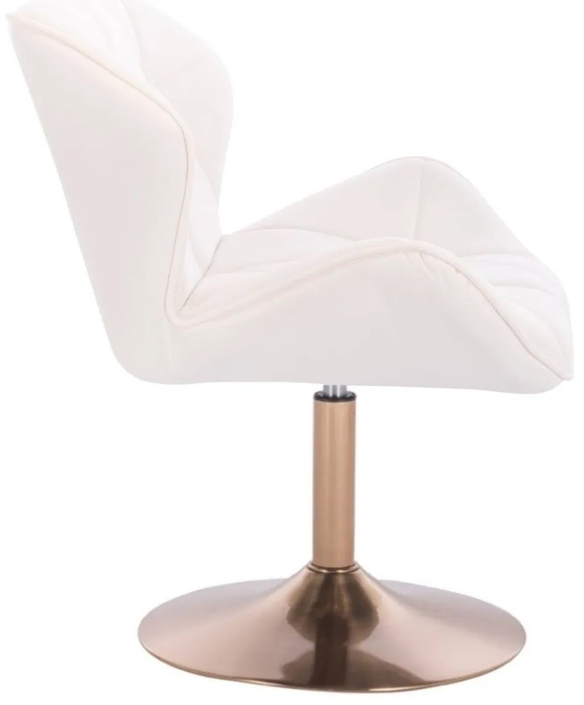 LuxuryForm DESIGN Stolička MILANO VELUR na zlatom tanieri - biela