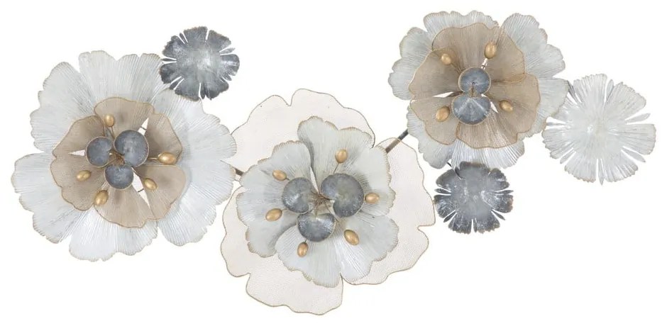 Nástenná kovová dekorácia Mauro Ferretti Flowery, 119 × 60 cm