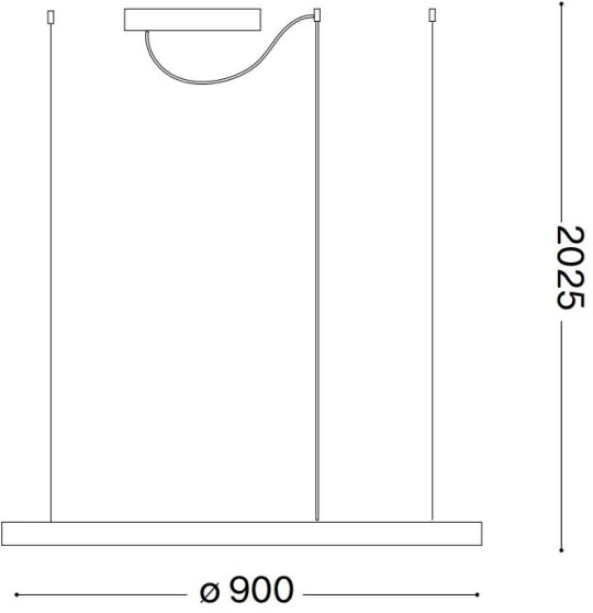 Ideal Lux - Závesné LED svietidlo na lane ORACLE SLIM LED/53W/230V 2700K priemer 90 cm biela