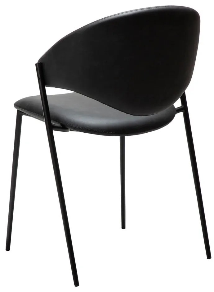 Čierna jedálenská stolička z imitácie kože Zone – DAN-FORM Denmark