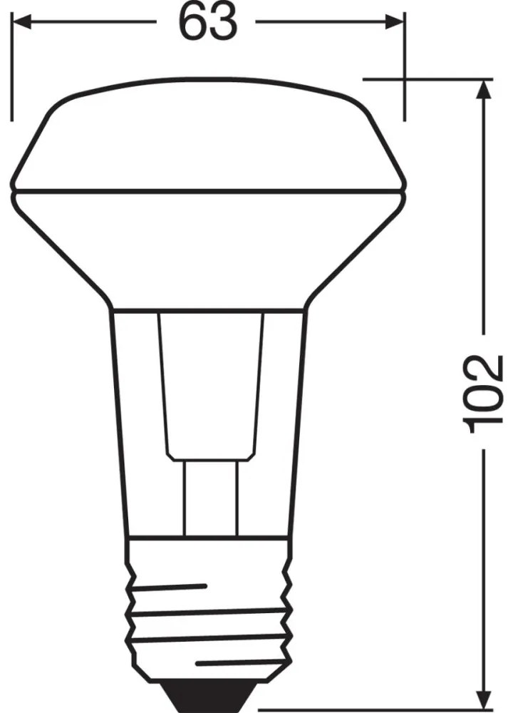 LED žiarovka E27 R63 2,6W = 40W 210lm 2700K Warm 36° OSRAM Parathom