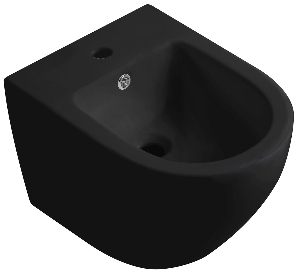 Cerano Fizo, keramický závesný bidet 490x360x370 mm, čierna matná, CER-CER-417404