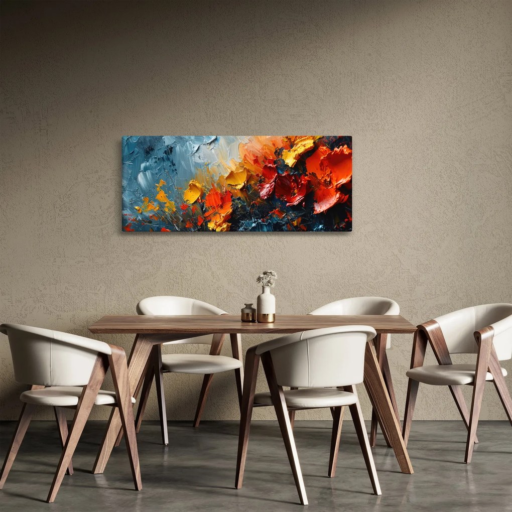 Obraz - Abstraktná maľba kvetov III. (120x50 cm)