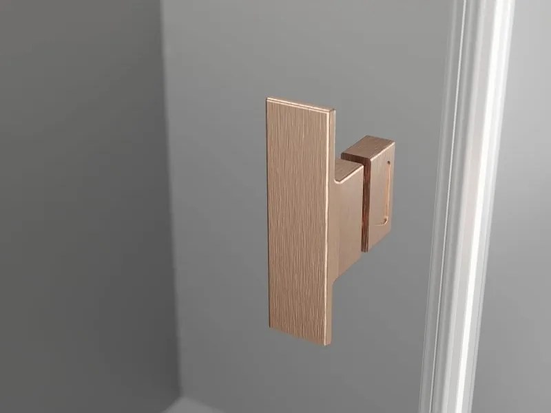 Mexen Mist T, sprchový kút s krídlovými dverami, 70 x 80 cm, 8mm číre sklo, medený profil, 8A4T-080-070-65-00