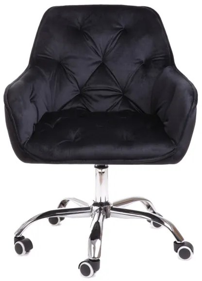 Kancelárska stolička FLOSSI zamatová čierna 859248