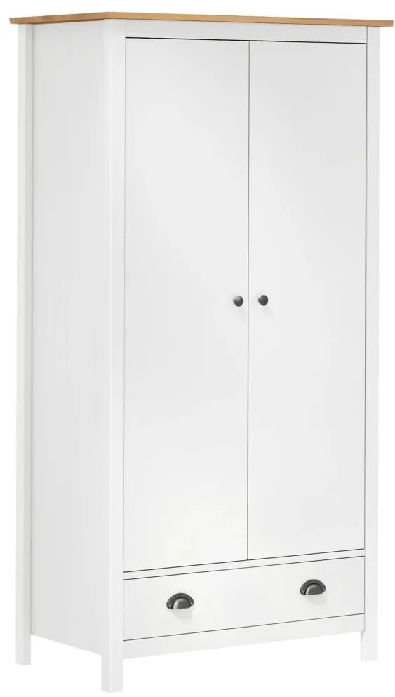 vidaXL 2-dverový šatník Hill Range biely 89x50x170 cm borovicový masív