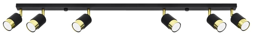 Bodové svietidlo Nero, 6x čierne kovové tienidlo, (možnosť polohovania), g