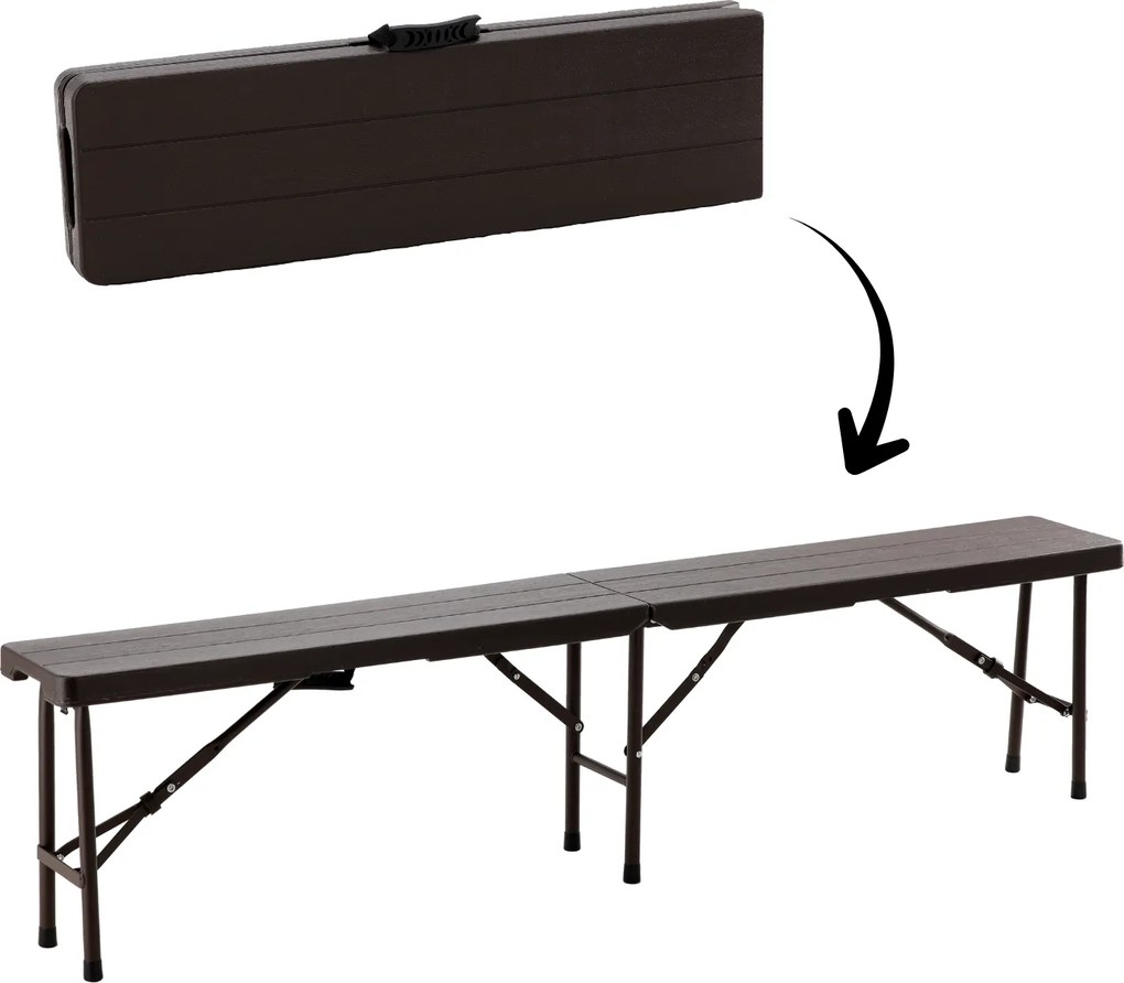 Garden Line SKLADACIA TURISTICKÁ LAVICA 180 x 25 x 43 CM HNEDÁ *0995