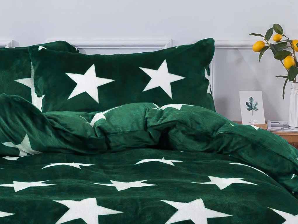 Francúzske mikroplyšové obliečky LÝDIE Exclusive - tmavo zelené