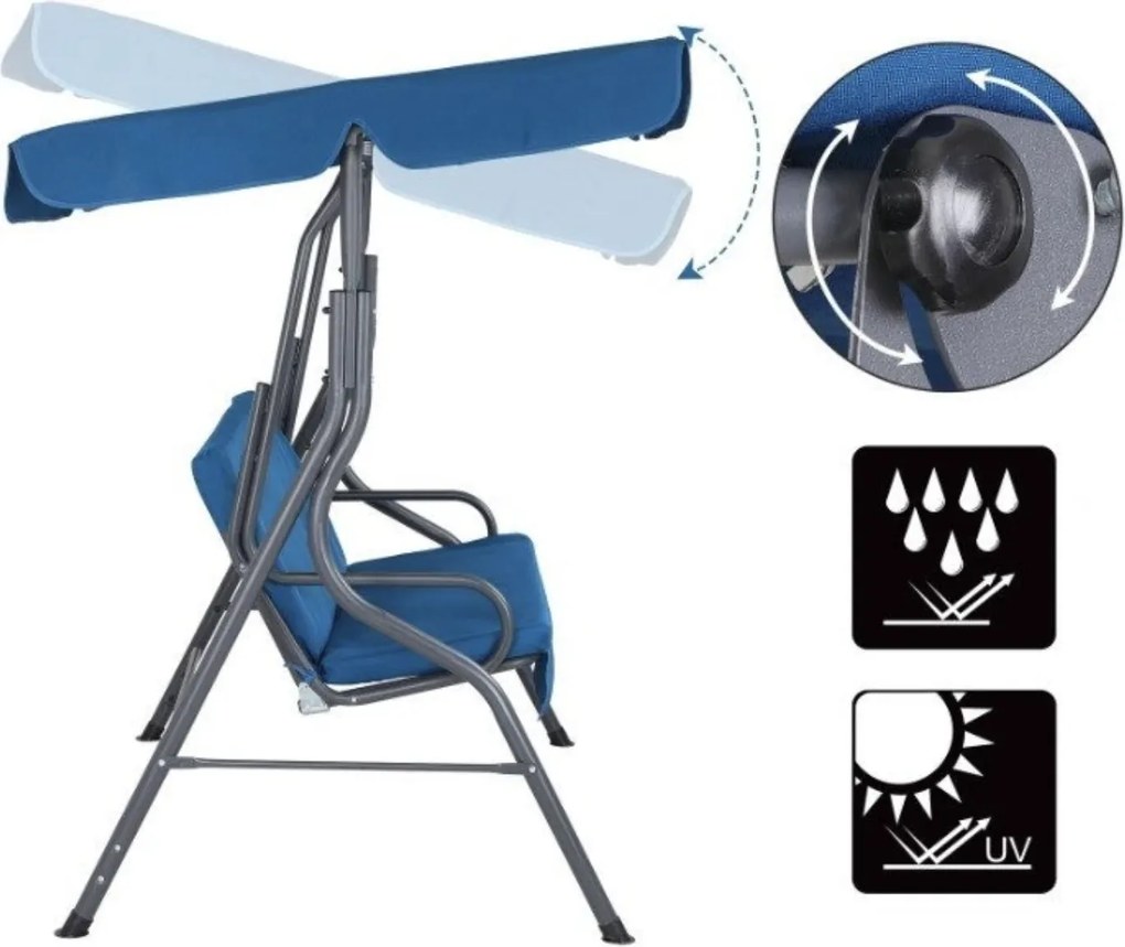 Záhradná hojdačka CANOPS modrá