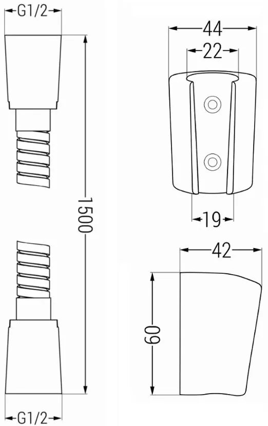 Mexen príslušenstvo - 1-bodový ručný sprchový set R-40, chróm, 785406052-00