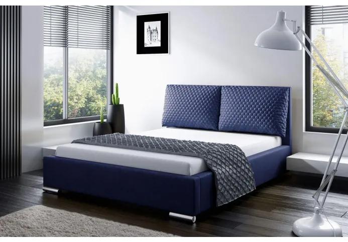 Praktická posteľ s vankúšmi 200x200 DUBAI - modrá