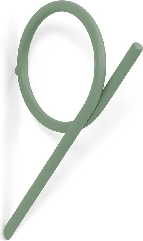 Sivozelený nástenný oceľový háčik Tuba S – Spinder Design