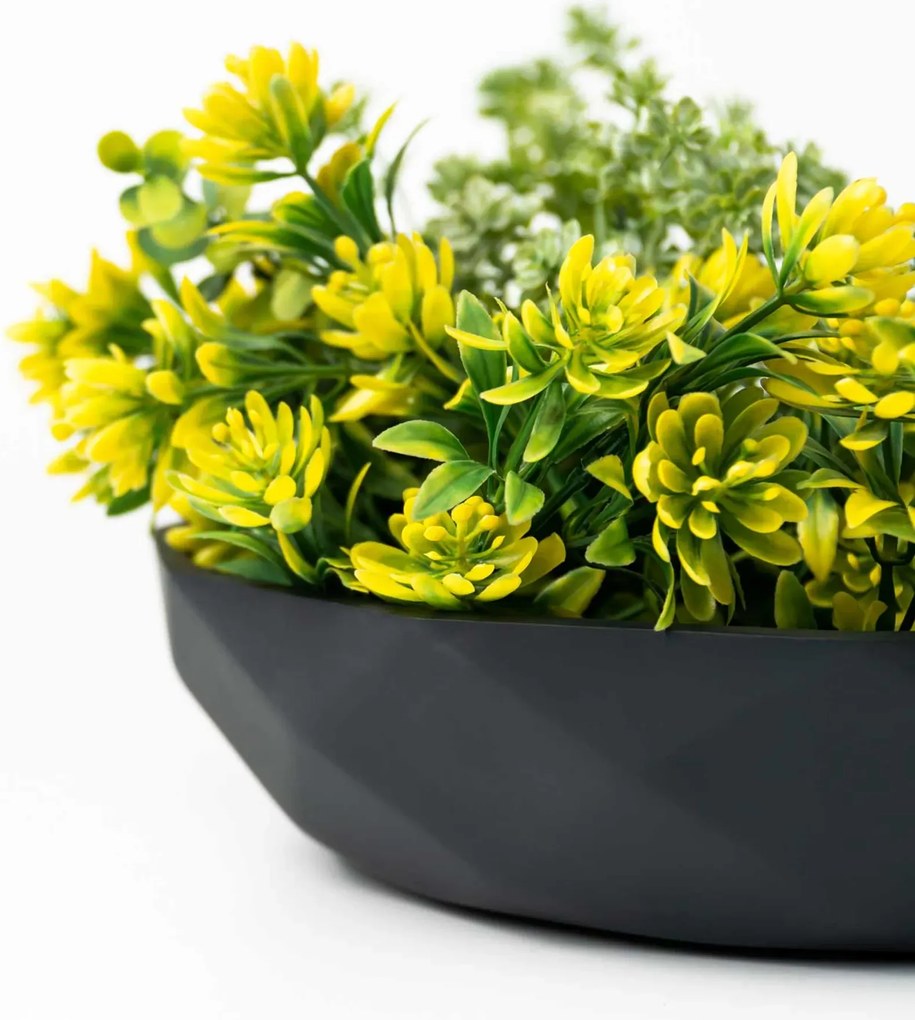 Okrasná miska CAVERO, sklolaminát, priemer 32 cm, antracit