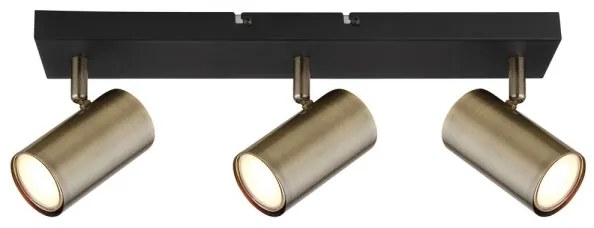 Globo 57911-3M - Bodové svietidlo ROBBY 3xGU10/35W/230V čierna/mosadz