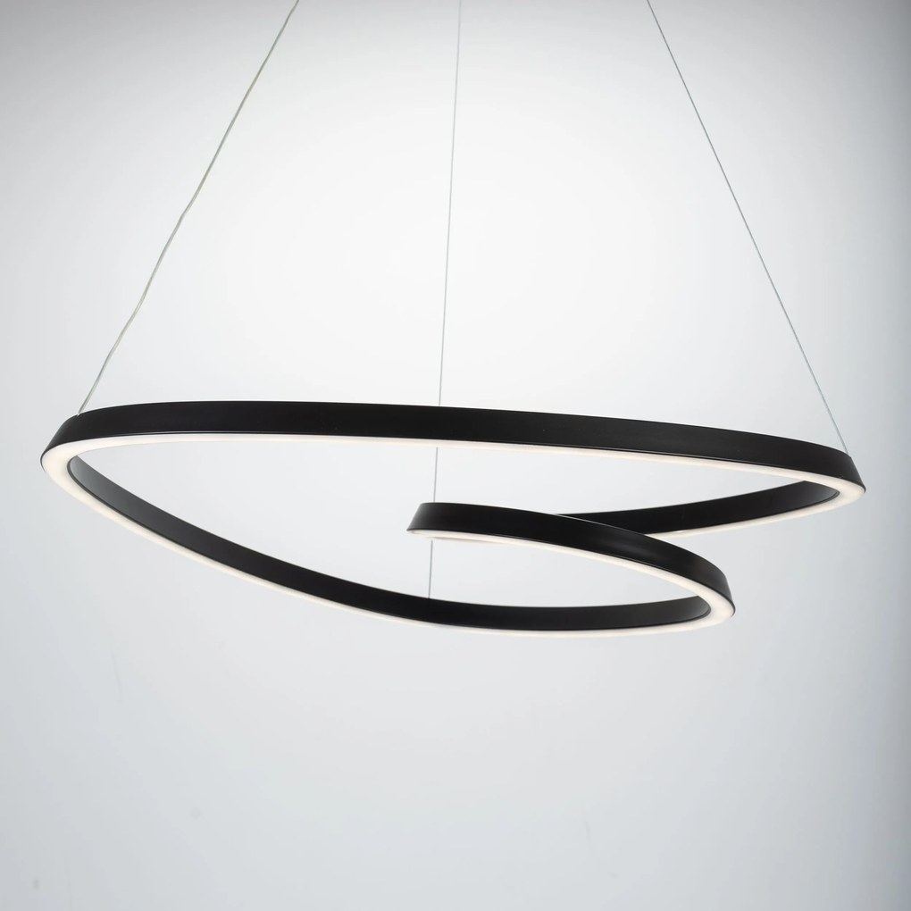 Toolight Toolight, Moderné LED závesné stropné svietidlo + diaľkový ovládač APP796-CP, čierna, OSW-05502