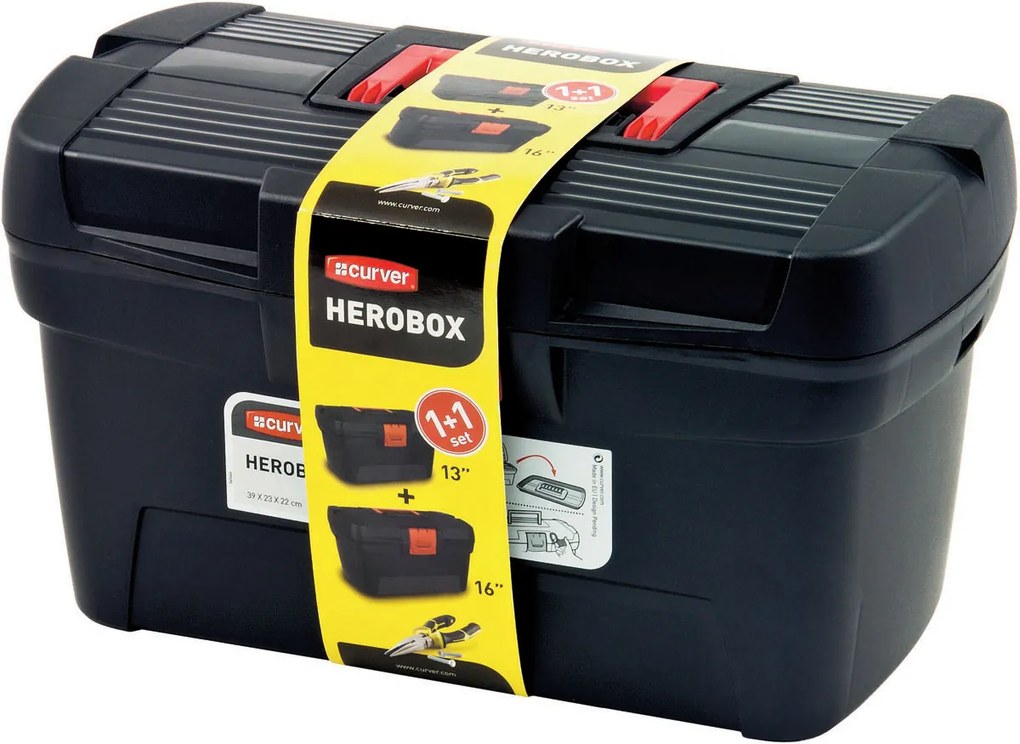 Curver Sada boxov na náradie HEROBOX PREMIUM 13+16