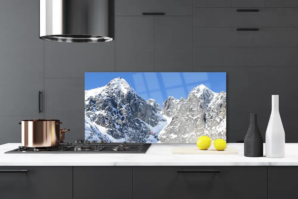 Sklenený obklad Do kuchyne Hora sneh príroda 125x50 cm
